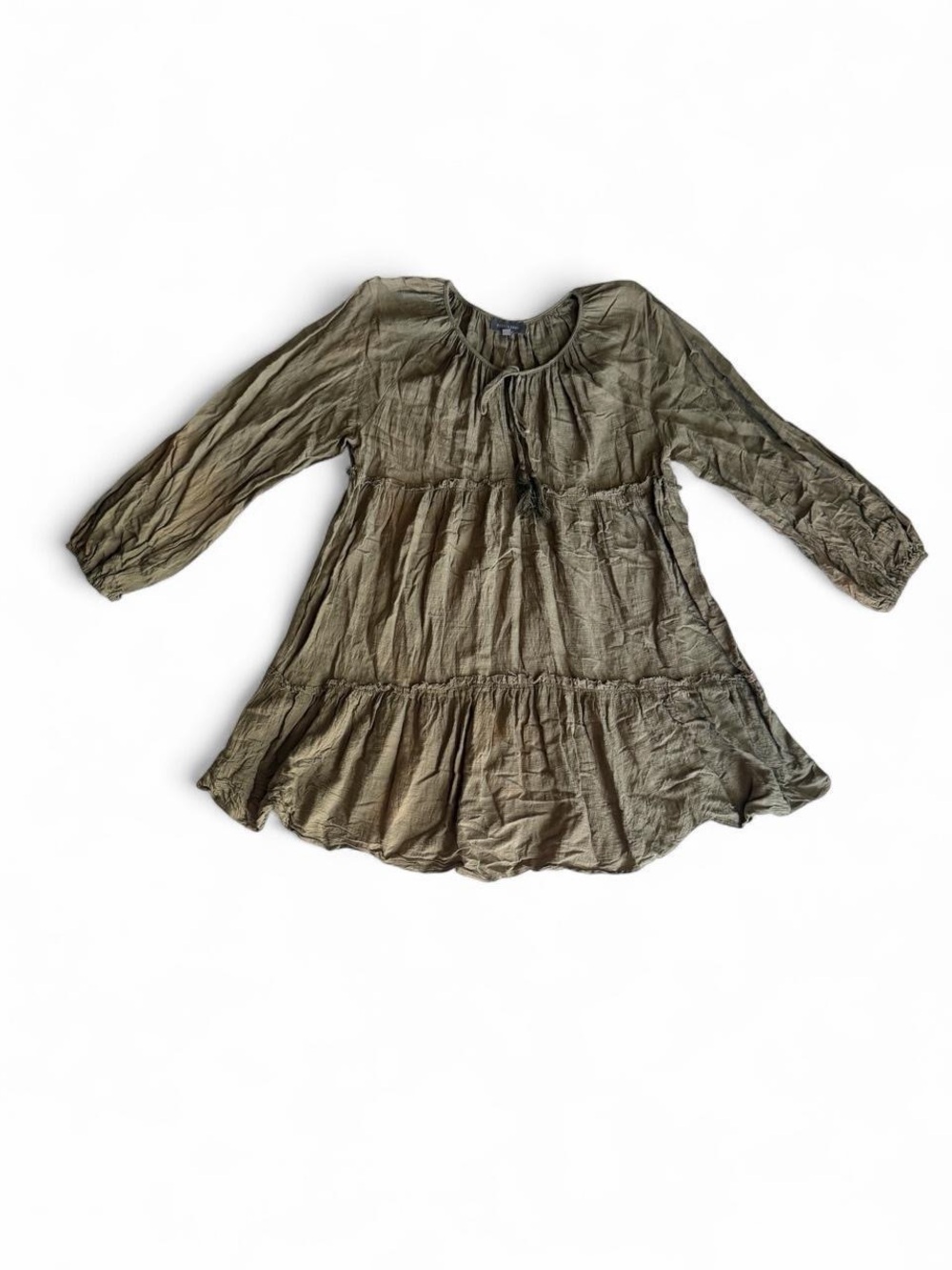Hudson Gray Olive Green Boho Tunic Dress | Size M